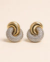 Two-Tone Pavé Knot Earrings