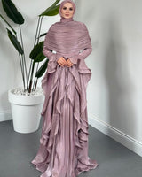 Valencia Ruffles Drape Gown
