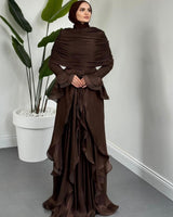 Valencia Ruffles Drape Gown