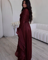 Valencia Ruffles Drape Gown