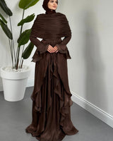 Valencia Ruffles Drape Gown