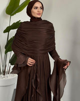Valencia Ruffles Drape Gown