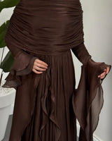 Valencia Ruffles Drape Gown