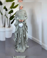 Valencia Ruffles Drape Gown