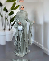 Valencia Ruffles Drape Gown