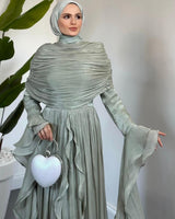Valencia Ruffles Drape Gown