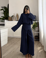 Viera Sculpted-Waist Wide-Leg Set