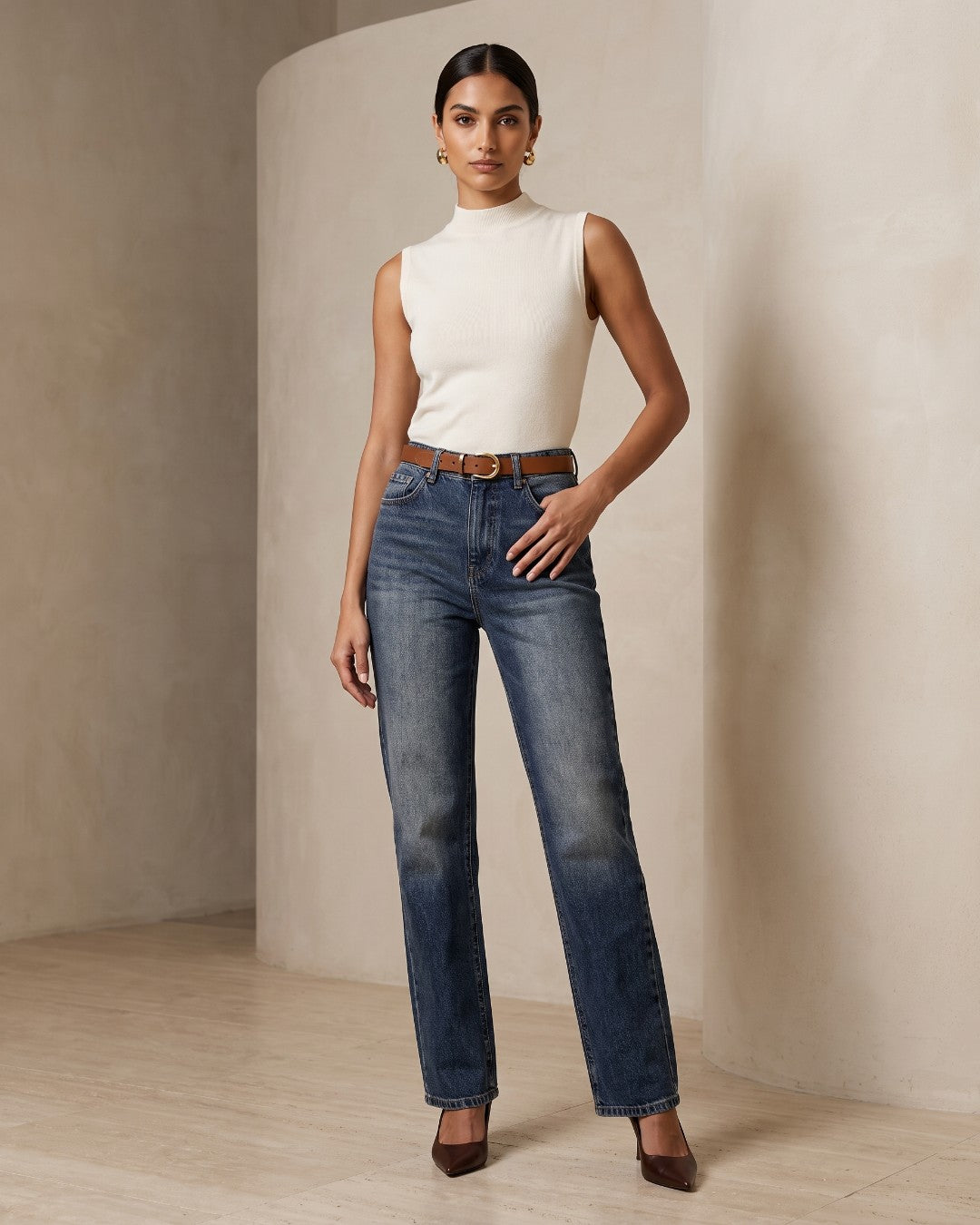 Vintage Blue Denim + Belt