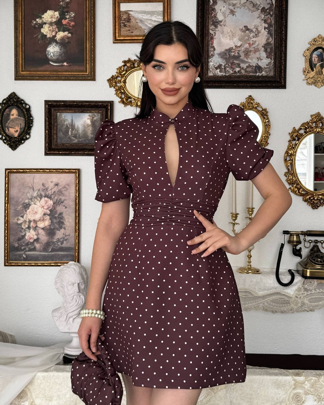 Vintage Dot Sculpted Dress
