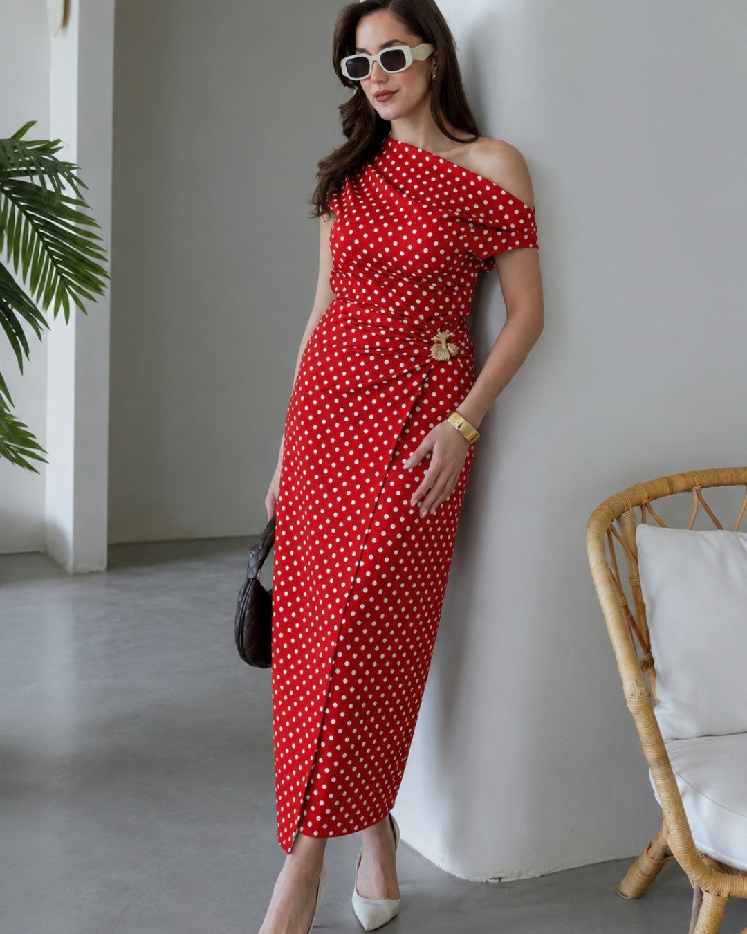 Vintage Off-Shoulder Dress