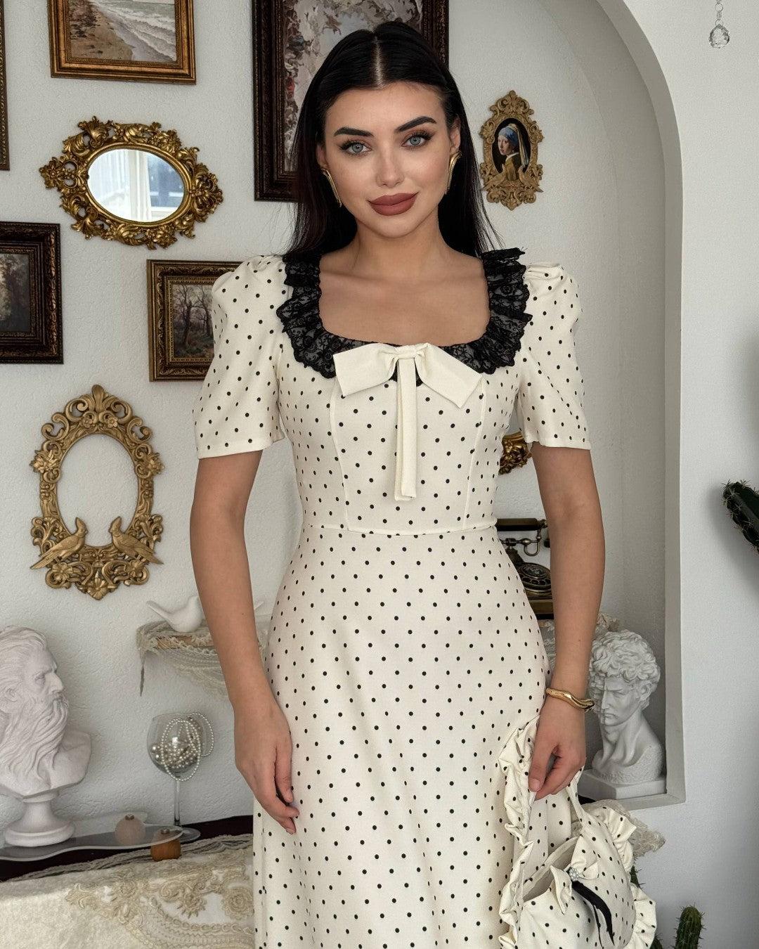 Vintage Polka Maxi Dress