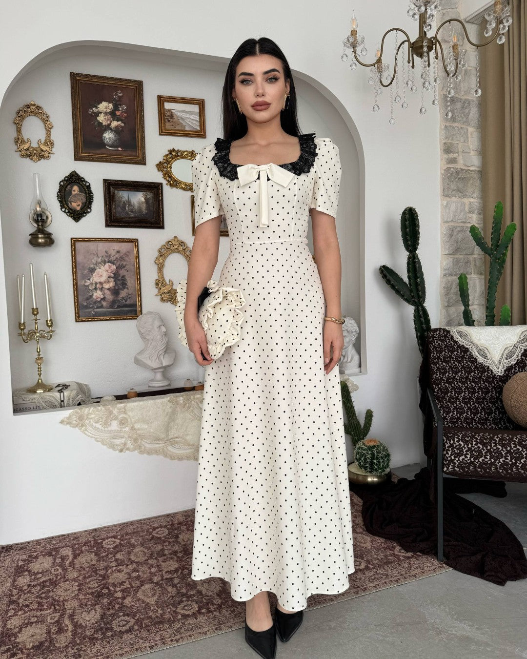 Vintage Polka Maxi Dress