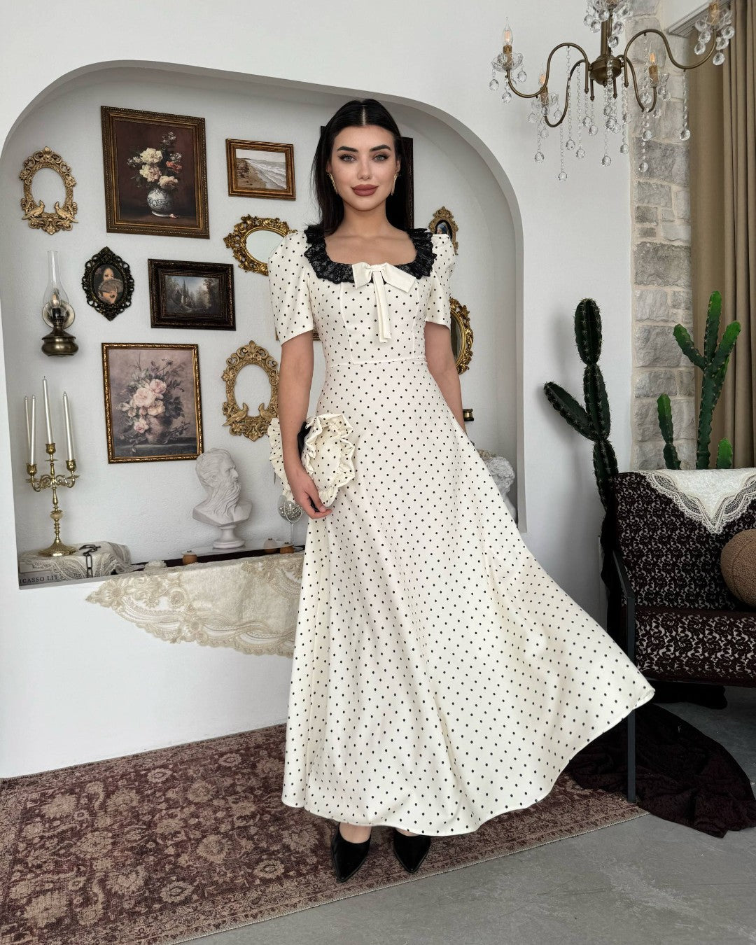 Vintage Polka Maxi Dress