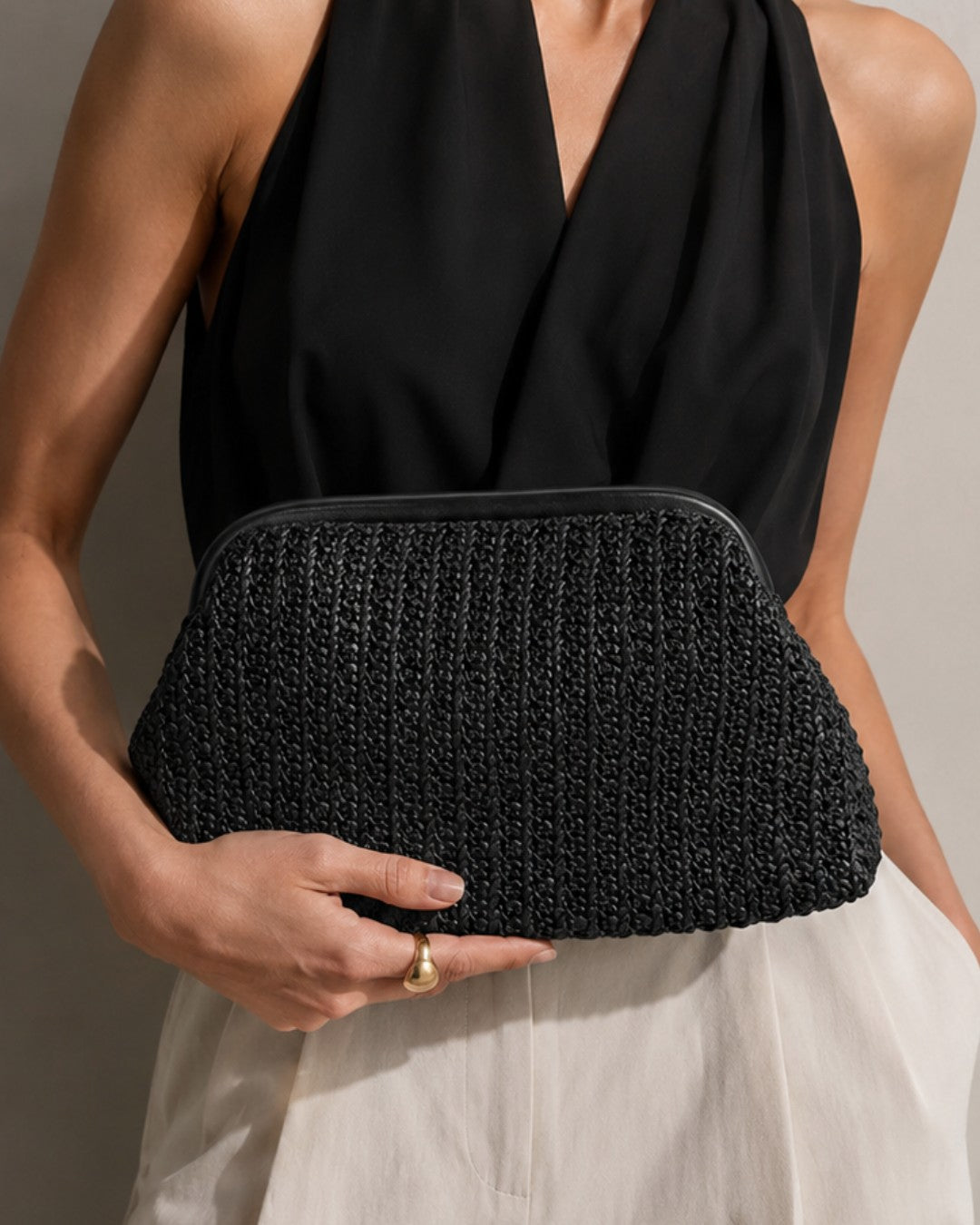 Woven Black Pouch
