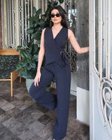 Wrap Vest Suit Set